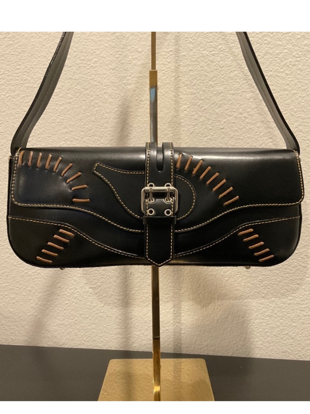 TIFFANY & FRED PARIS Bag Leather Black Excellent Condition